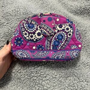 Vera Bradley Cosmetic Bag Boysenberry Makeup Pouch Zip Case